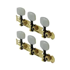 Tarraxa para Violão 3+3 Deval Pino Grosso 202BG Preta/ Dourada