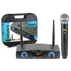 Microfone sem Fio (1 Microfone de Mão-Bastão) Karsect KRD-200R Single Mão Recarregável