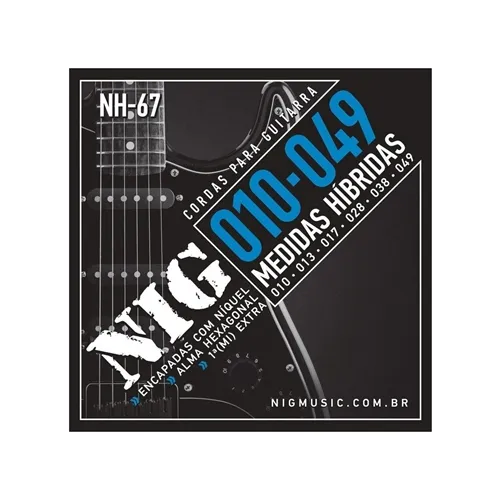 Encordoamento para Guitarra Nig NH-67 (.010/.049) Híbrida