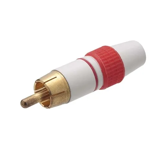 Plug RCA MXT 64.1.405 Esmaltado Ponta Dourada Vermelho