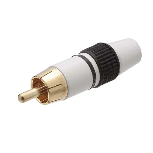 Plug RCA MXT 64.1.406 Esmaltado Ponta Dourada Preto