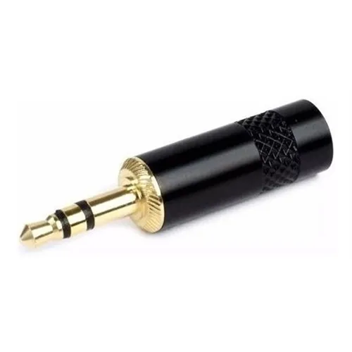 Plug P2 Stereo MXT 64.1.558 Profissional Preto/Dourado P30G-B2