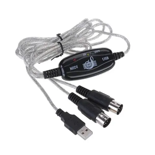 Cabo Interface 2 Midi x USB CMS 2 Metros Teclado PC