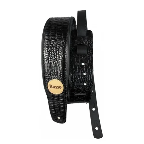 Correia para Violão/ Guitarra/ Baixo Basso VT SL 59 Crocodile Preto