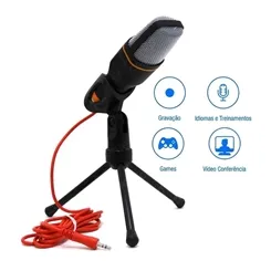 Microfone Condensador MXT MX-MC017 P-2 Stereo com Tripé de Mesa