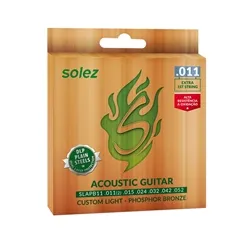 Encordoamento para Violão Aço Solez SLAPB11 .011 Fósforo Bronze