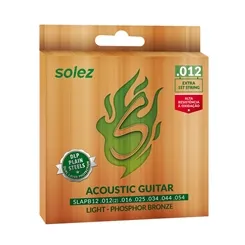 Encordoamento para Violão Aço Solez SLAPB12 .012 Fósforo Bronze