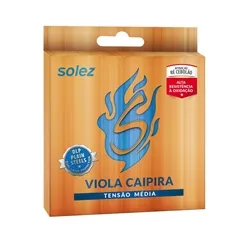 Encordoamento para Viola Caipira Solez SLVC TM Níquel T. Média