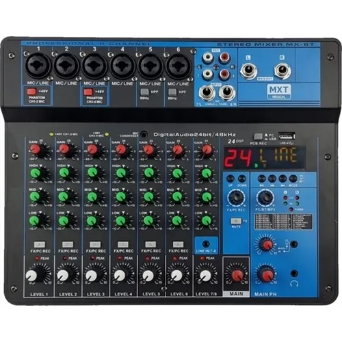 Mesa de Som 8 Canais MXT MX-8T