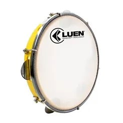 Pandeiro 10 Luen 40062 ABS 6 Afinações Platinela Inox Pele Leitosa