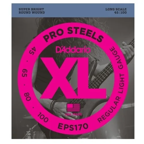 Encordoamento para Contra-Baixo 4 Cordas D'Addario EPS170 Pro Steels (.045-.100)