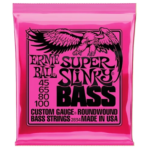 Encordoamento para Contra-Baixo 4 Cordas Ernie Ball Super Slinky (.045-.100) 2834
