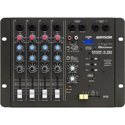 Mesa de Som 4 Canais Wattsom MXM-4 SD