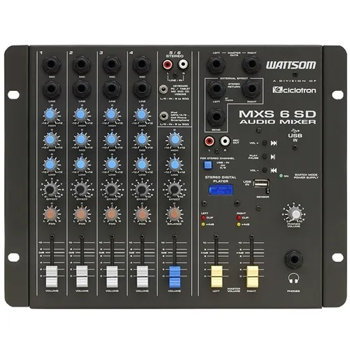 Mesa de Som 6 Canais Wattsom MXS-6 SD