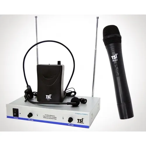 Microfone sem Fio (Kit Cabeça/Lapela/Instrumento) TSI MS-425 CLI VHF