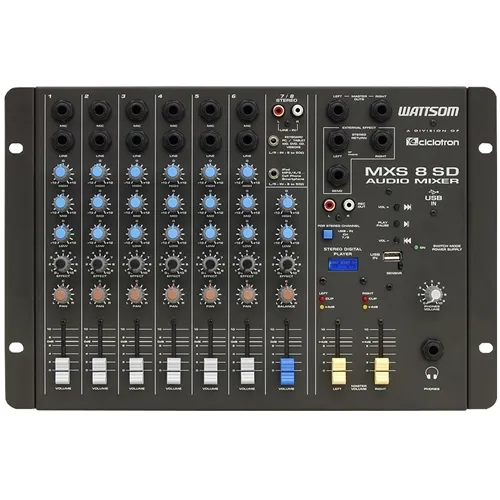 Mesa de Som 8 Canais Wattsom MXS-8 SD