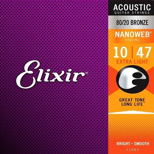 Encordoamento para Violão Aço Elixir (.010-.047) Extra Light 11002