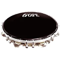 Pandeiro 12" Gope 647 Perch Profissional Pele HD/Preta