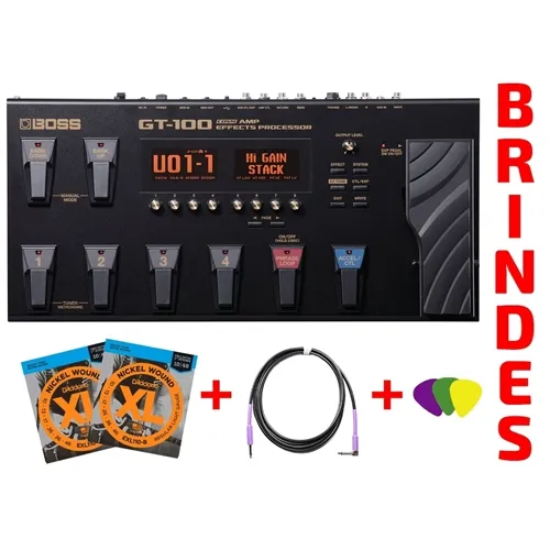Pedaleira para Guitarra Boss GT-100 + fonte original