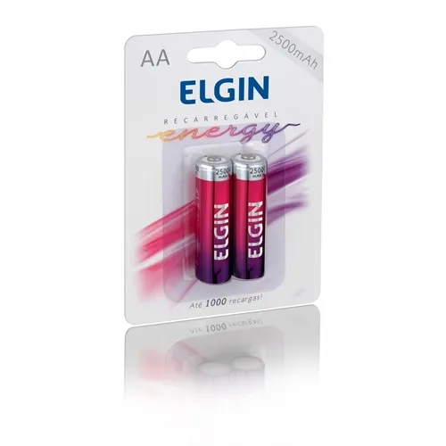 Pilha Pequena Recarregável Elgin 2500 mAh com 2