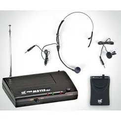 Microfone sem Fio (Kit Cabeça/Lapela/Instrumento) TSI MS-115 VHF CLI