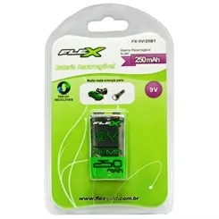 Bateria 9V Recarregável Flex FX-9V 250MAH