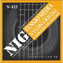 Encordoamento para Violão Nylon NIG N-415 Tensão Média
