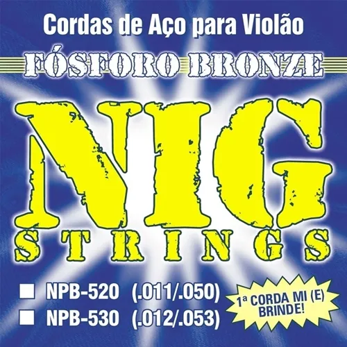 Encordoamento para Violão Aço NIG NPB-530 Fosforo Bronze (.012-.053)