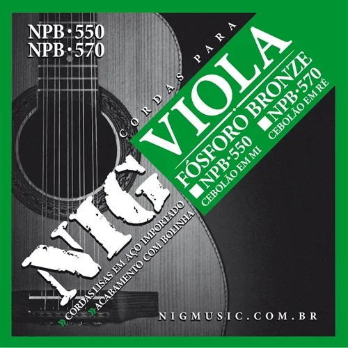 Encordoamento para Viola Caipira NIG NPB-550 Cebolão Mi