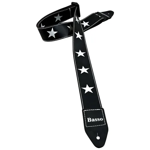 Correia para Violão/ Guitarra/ Baixo Basso SF-01 Preta Estrelas