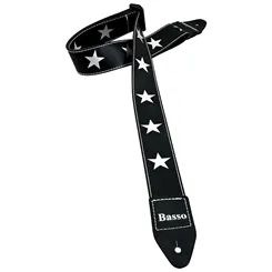 Correia para Violão/ Guitarra/ Baixo Basso SF-01 Preta Estrelas