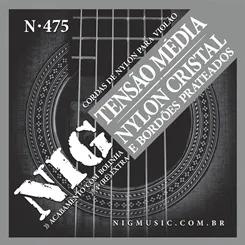 Encordoamento para Violão Nylon NIG N-475 Tensão Média com Bolinha Cristal Prateado