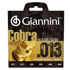 Encordoamento para Violão Aço Giannini Cobra Bronze Fosforoso (.013-.056) GEEFLXF