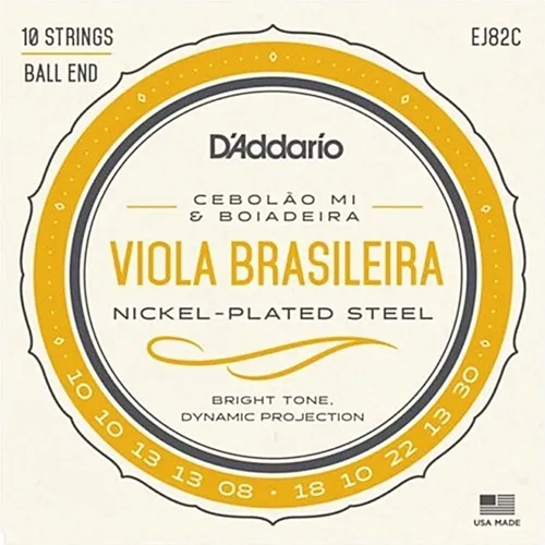 Encordoamento para Viola Caipira D'Addario J82C Cebolão Mi