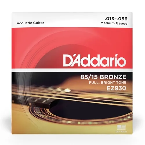 Encordoamento para Violão Aço D'Addario EZ930 (.013-.056) Bronze 85/15