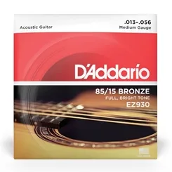 Encordoamento para Violão Aço D'Addario EZ930 (.013-.056) Bronze 85/15
