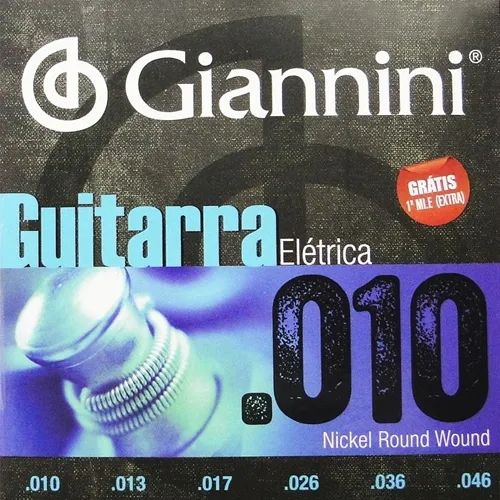 Encordoamento para Guitarra Giannini GEEGST10 (.010-.046)