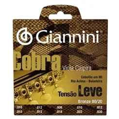 Encordoamento para Viola Caipira Giannini Cobra Tensão Leve Bronze 80/20 CV82L
