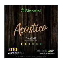 Encordoamento para Violão Aço Giannini Acústico (.010-.050) GESWAM
