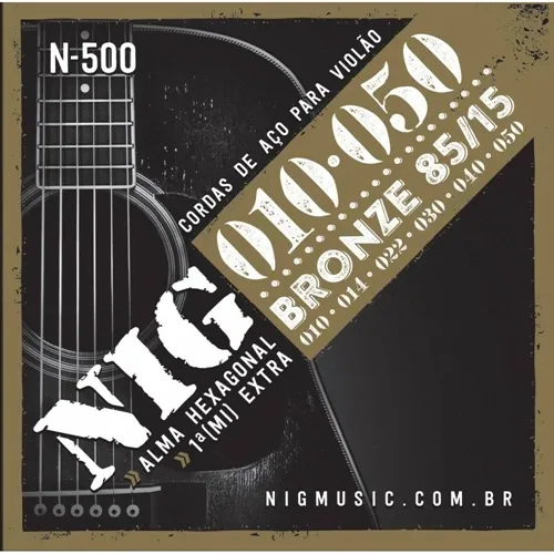 Encordoamento para Violão Aço NIG N-500 Bronze (.010-.050)
