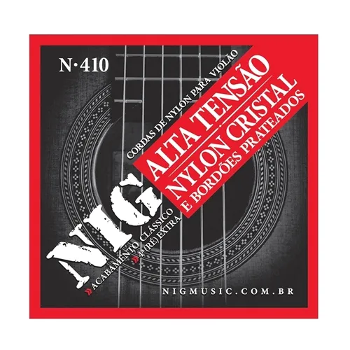 Encordoamento para Violão Nylon NIG N-410 Tensão Alta Cristal