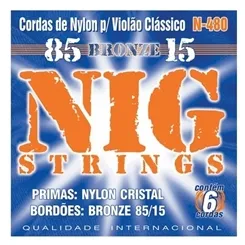 Encordoamento para Violão Nylon NIG N-480 Tensão Média Cristal