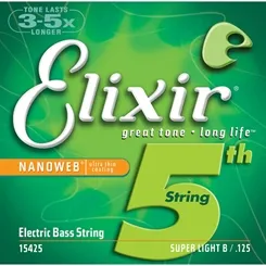 Corda Avulsa 5ª Si para Contra-Baixo Elixir .125 Super Light