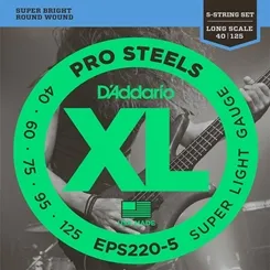 Encordoamento para Contra-Baixo 5 Cordas D'Addario EPS220-5 Pro Steels (.040-.125)
