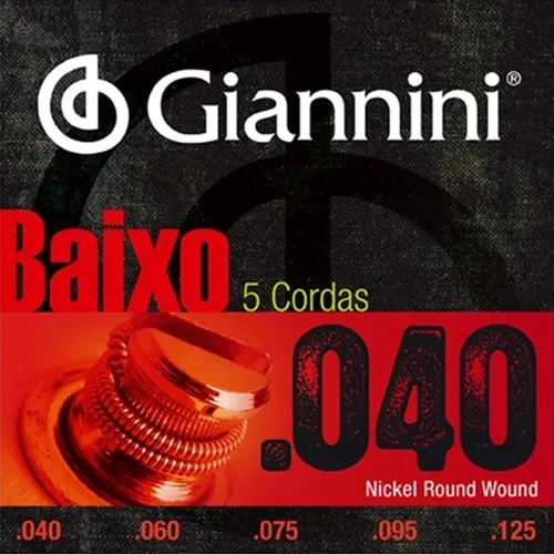 Encordoamento para Contra-Baixo 5 Cordas Giannini (.040-.125) GEEBRL5