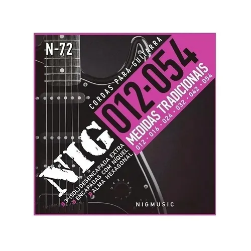 Encordoamento para Guitarra NIG N-72 (.012-.054)