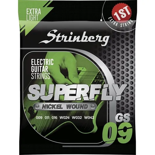 Encordoamento para Guitarra Strinberg GS-09 (.009-.042) com Mi (E) Extra