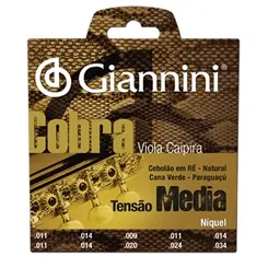 Encordoamento para Viola Caipira Giannini Cobra Tensão Média Níquel GESVNM