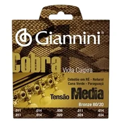 Encordoamento para Viola Caipira Giannini Cobra Tensão Média Bronze 80/20 CV82M