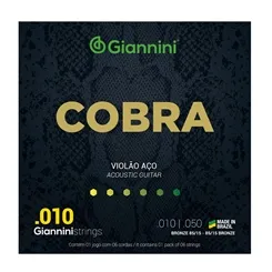 Encordoamento para Violão Aço Giannini Cobra (.010-.050) GEEFLE Bronze 85/15